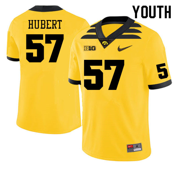 Youth #57 Will Hubert Iowa Hawkeyes College Football Alternate Jerseys Sale-Gold